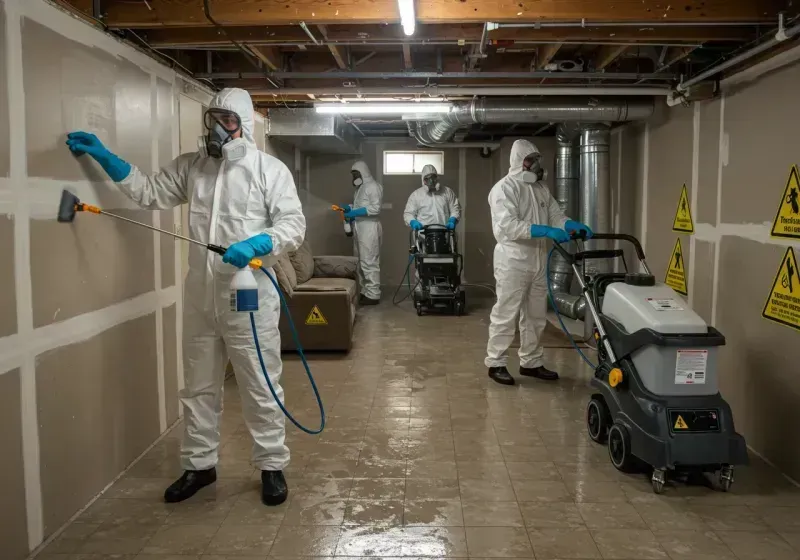 Basement Moisture Removal and Structural Drying process in McGehee, AR